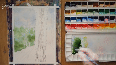 Bark Painting Step 1A