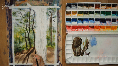 Bark Painting Step 1F