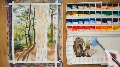 Bark Painting Step 2A