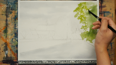 Brugge Canal Painting Step 2B