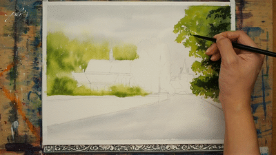 Brugge Canal Painting Step 2D