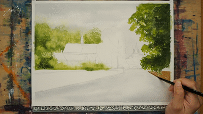 Brugge Canal Painting Step 3A