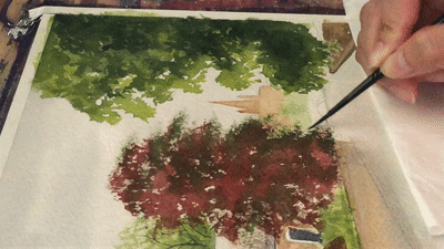 Brugge Canal Painting Step 6