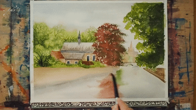 Brugge Canal Painting Step 7A