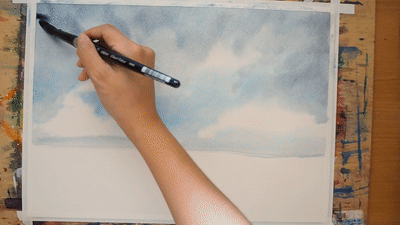 Moody Seascape painting Step1B