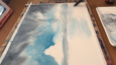 Moody Seascape painting Step2
