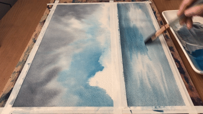 Moody Seascape painting Step4