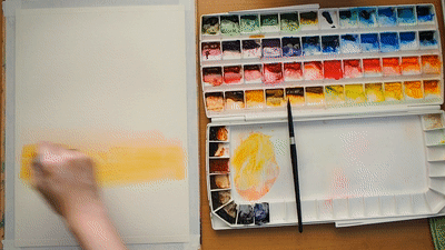 Mountain and Galaxy Painting Step 1